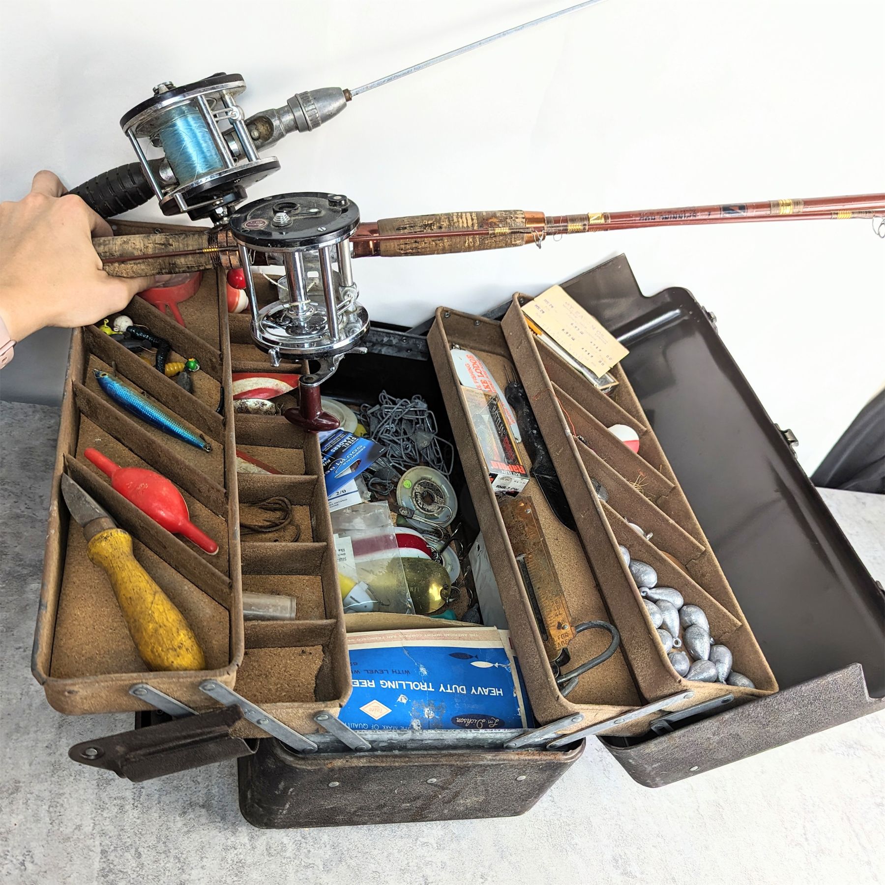 Vintage Fishing Rods & Tackle Box