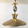 Image 1 : Large Brass Ceiling Lamp 20" Wide
