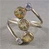 Image 1 : Sterling 925 Ring with "Citrine" CZ Crystals Size 7