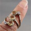 Image 3 : Sterling 925 Ring with "Citrine" CZ Crystals Size 7