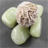 Image 3 : Lot of Polished New Jade & Raw Selenite Desert Rose