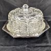 Image 1 : Large Crystal and Silver Plated Copper Cake Plate 13.5" x 7"