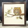 Image 1 : 48" MacMillian Acrylic Painting of an Owl - Mid Century Modern Artwork