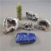 Image 1 : Lot of 4 Oco Geodes, Unakite Tower & Polished Lapis Lazuli Stone