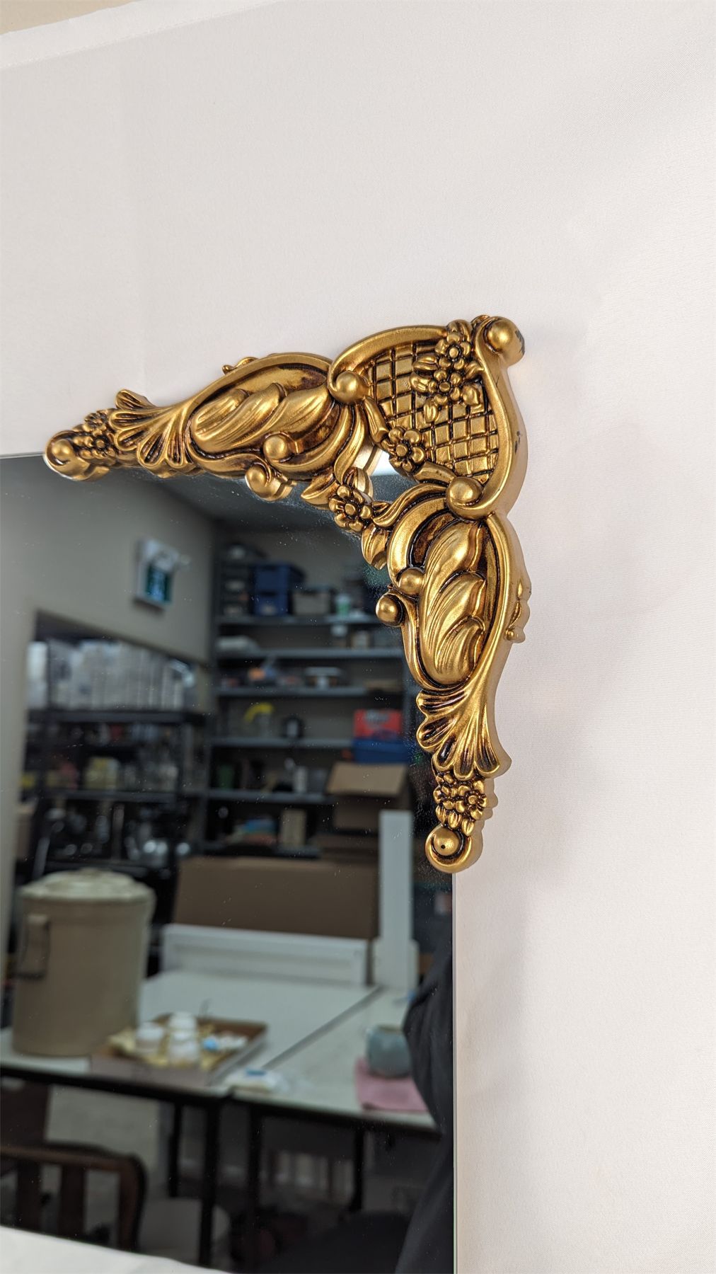 STUNNING! Vintage Gold Trim MCM Large Wall Mirror