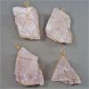 Image 1 : Set of 4 NEW Rose Quartz Crystal Wire Wrapped Pendants