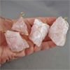 Image 2 : Set of 4 NEW Rose Quartz Crystal Wire Wrapped Pendants