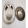 Image 2 : Set of 12 Silver Plated Serving Ware - Cream & Sugar, Gravy Boat, Trays & Utensils                  