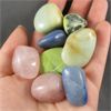 Image 2 : Lot of Polished Blue Quartz, Serpentine, Rose Quartz & Amazonite Stones 