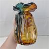 Image 2 : Vintage Blue & Orange Handblown Glass Decorative Vase