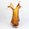 Image 1 : Gorgeous Handblown Glass Amber Vase 13" tall