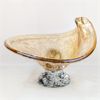 Image 1 : Beautiful Handblown Glass Bowl with Silver Base 