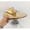Image 2 : Beautiful Handblown Glass Bowl with Silver Base 