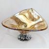 Image 3 : Beautiful Handblown Glass Bowl with Silver Base 