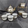 Image 3 : Vintage European Tea Set with Gold Greek Key Pattern