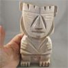 Image 3 : Set of 2 Tiki Aztec Marble Stone Statues 8" x 4" x 2"