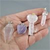 Image 2 : Set of 4 NEW Gemstone Pendants - Amethyst, Quartz, White Quartz, Rose Quartz