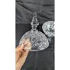 Image 6 : Gorgeous Pinwheel Crystal from Poland - Candy Dish with Lid & Two Candle Holders