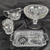 Image 1 : Pinwheel Crystal from Poland - Candy Dish, Cream & Sugar and Divided Dish