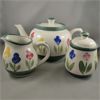 Image 1 : Ceramic Tea Pot and Cream & Sugar Set