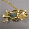 Image 4 : Jade Stone Owl Necklace / Brooch Combo