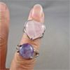 Image 3 : Amethyst & Rose Quartz Heart Rings Size 8.5 and 7