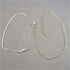 Image 1 : Set of 2 NEW 925 Sterling Silver Chains - 22" Long Curb & 16" Snake