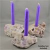 Image 1 : Set of 3 Amethyst Crystal Candle Holders