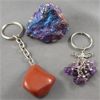 Image 1 : Amethyst & Red Jasper Key Chains and A Raw Peacock Ore Specimen 