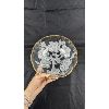 Image 4 : Set of 3 Floral Gold Trim Glassware - Platter & Two Bowls 