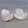 Image 1 : Set of 2 Crystal Snails - Rose Quartz & White Quartz