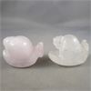 Image 3 : Set of 2 Crystal Snails - Rose Quartz & White Quartz