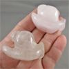 Image 4 : Set of 2 Crystal Snails - Rose Quartz & White Quartz