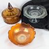 Image 1 : Set of 3 Vintage Glassware - Carnival Ware, Amber Glass, Federal Glass