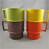 Image 1 : Set of 4 Tupperware Stackable Coffee Mugs - Harvest Colors