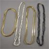 Image 1 : Set of 2 Chains 14KGP and 2 Fresh Water Pearl Necklaces with 14KGP Clasps