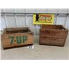 Image 1 : 2 Vintage 7Upp Wooden Pop Bottle Crates