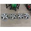 Image 1 : Set of (4) 5 Bolt Vision Aluminum Rims - 1 Missing Cap