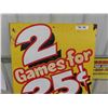 Image 2 : Arcade Painted Wooden Sign ' 2 Games for 25 cents' - Possibly from WPG Beach