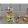 Image 3 : 3 Vintage Walt Disney Planters ; Mickey Mouse, Donald Duck, Dopey - some