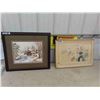 Image 1 : 2 Vintage Framed Pictures ; Creek + Mill Looks Like Needle Point or Other Stitching 