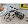 Image 2 : 2 Decorative Wrought Iron Pieces ; Tricycle + Plant Stand