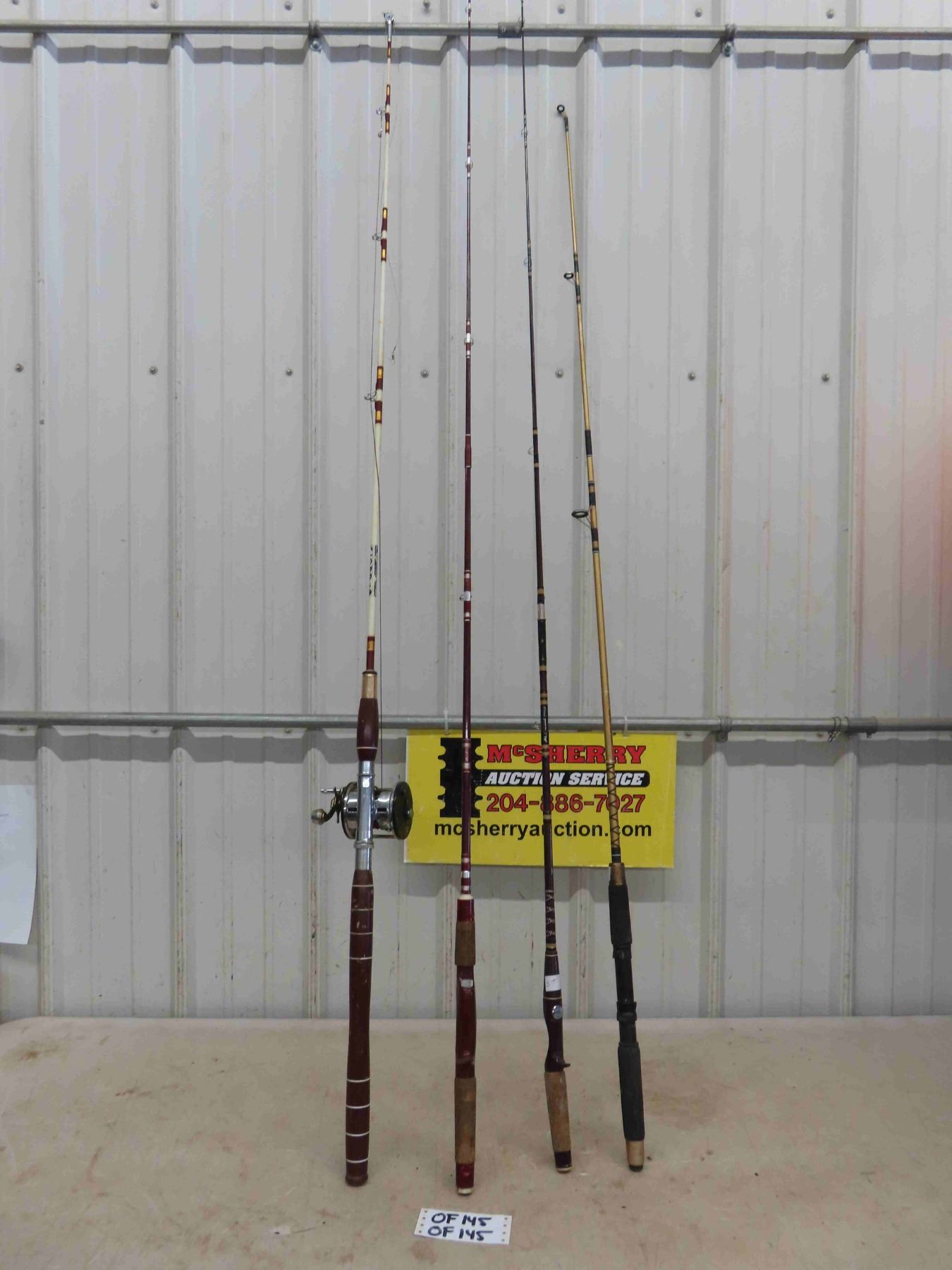 4 Fishing Rods - 1 with Reel