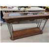 Image 2 : Glass Top + Wood Sofa Table 15" x 27" x 48"