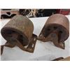 Image 2 : 6 Vintage Wood Wheel Casters - Heavy Duty