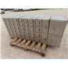 Image 2 : 2 Modern Post Office Box Sections, Aluminum ; Larger 50 Doors 14" x 24" x 63", 