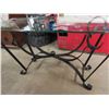 Image 2 : Wrought Iron Base + Glass Top Sofa Table 7" x 28" x 52"