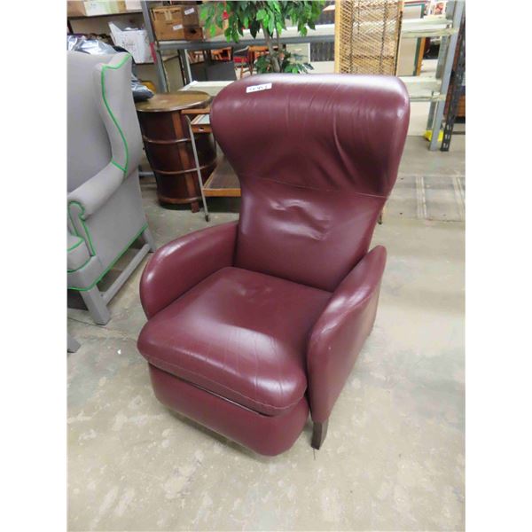 Burgundy Leather Like Recliner