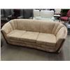 Image 2 : Vintage  82" Couch + Chair with Floral Pattern - Nice Wood Trim