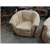 Image 3 : Vintage  82" Couch + Chair with Floral Pattern - Nice Wood Trim